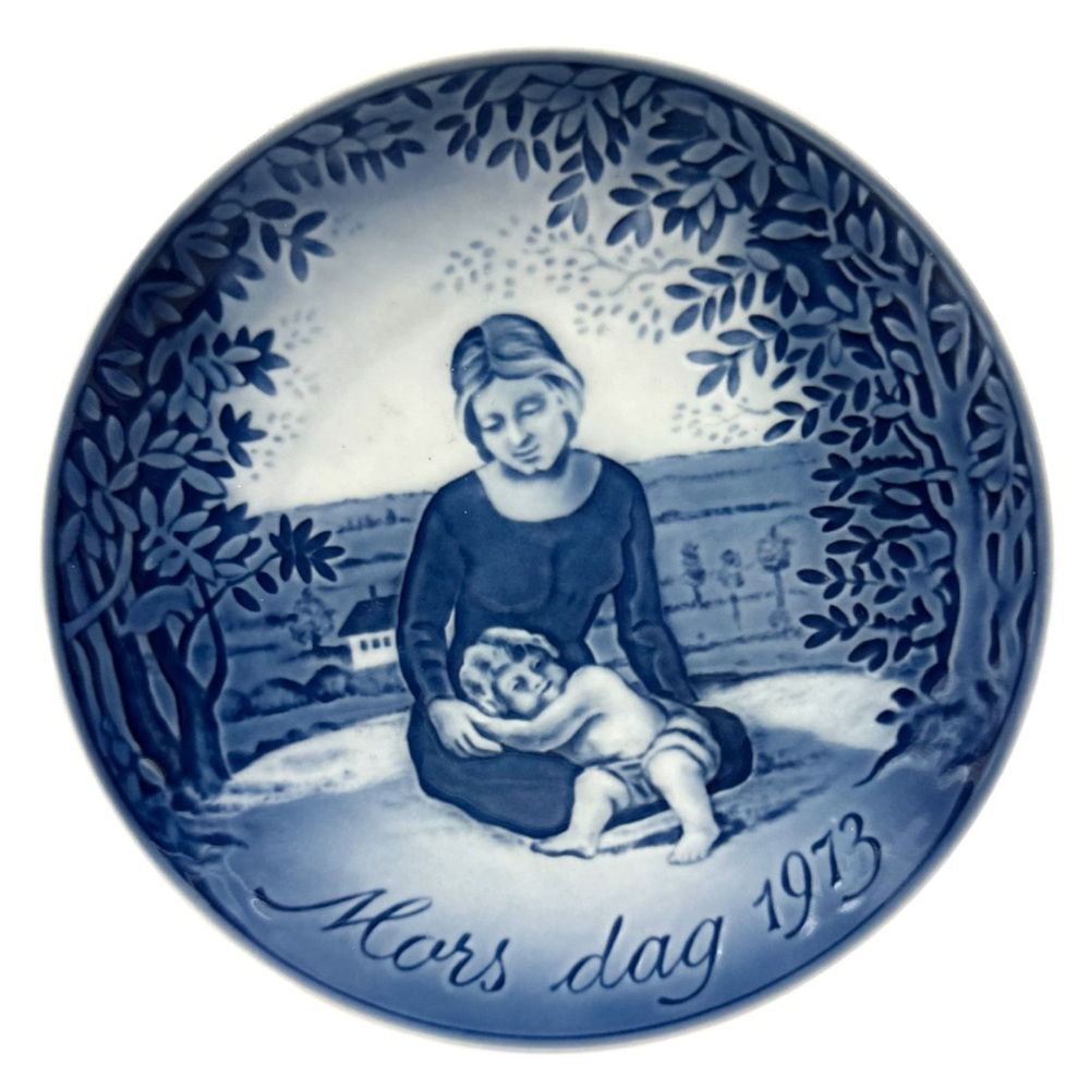 Georg Jensen (Denmark) Mors (mother’s) Day 1973 plate, first issue-Collectible
